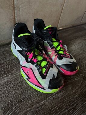 Jordan One Take 3 Basketball Sneakers - Neon Pink, Lime & Black